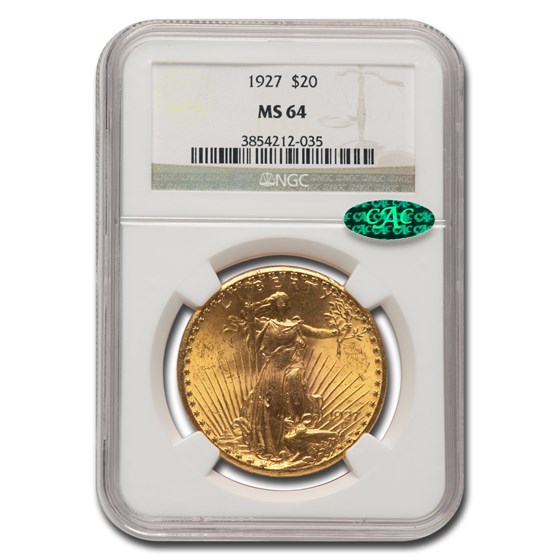 1927 $20 St. Gaudens Gold Double Eagle MS-64 NGC CAC 1927 $20 St. Gaudens Gold Double Eagle MS-64 NGC CAC